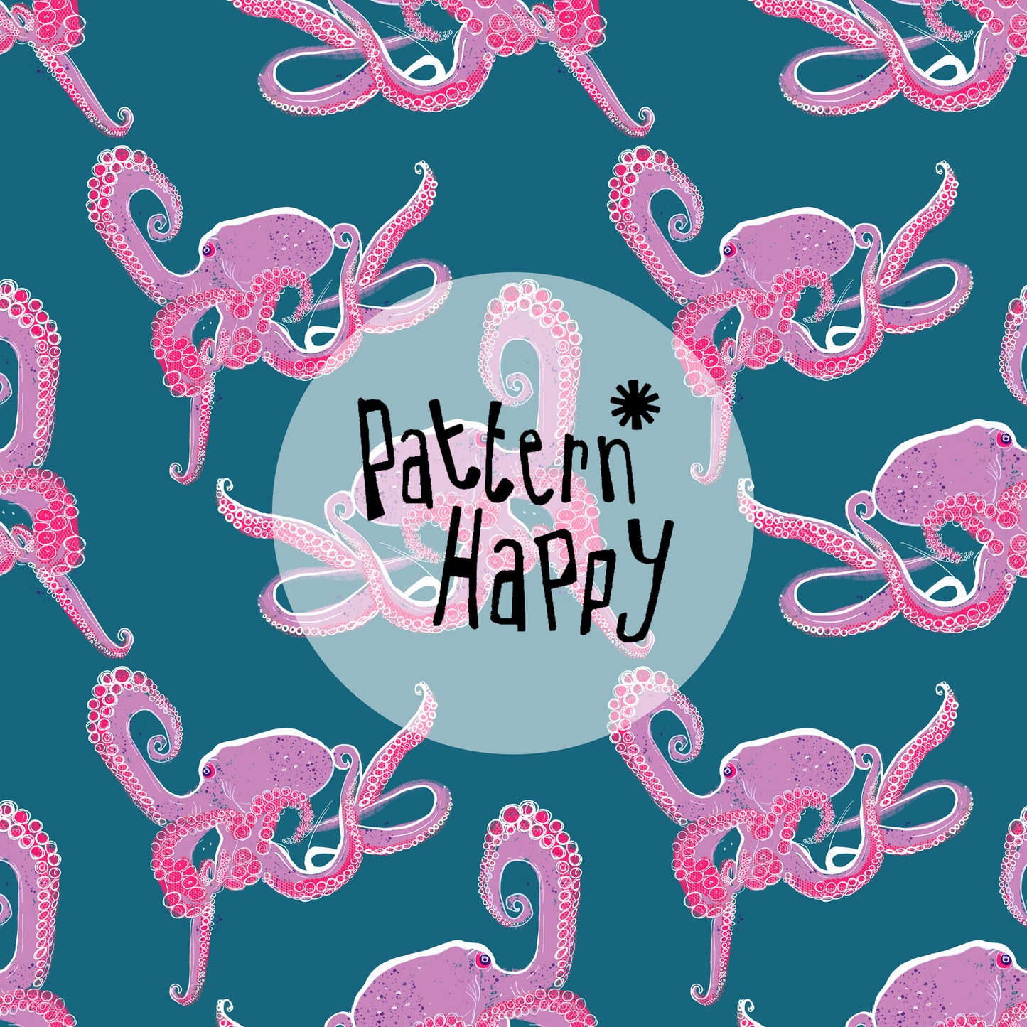 *NEW* Pink Octopus on teal- 0.5 Metres