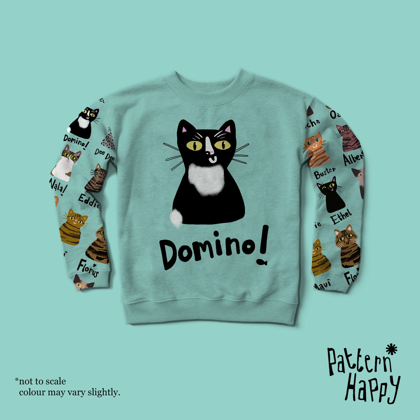 ***NEW COLLECTION* CATS!! on teal - 0.5 Metres