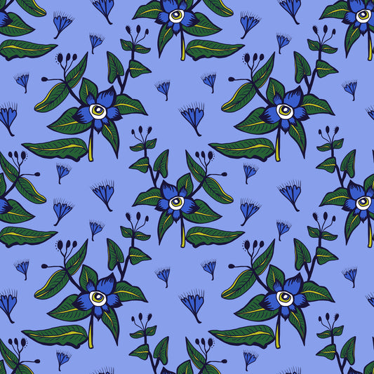 ****** NEW COLLECTION Country Floral Set 2 Cornflour- 0.5 Metres