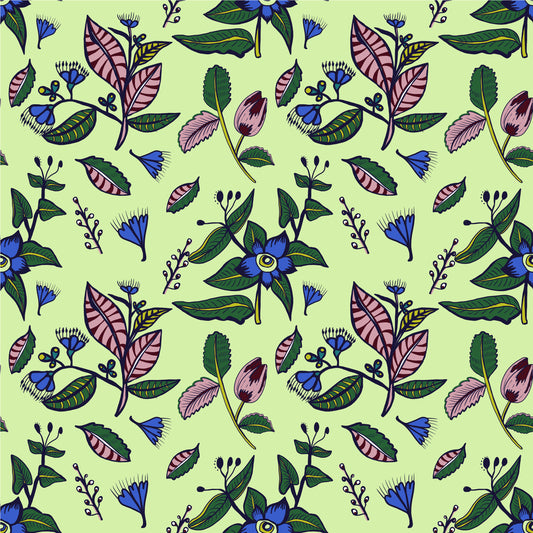 ****** NEW COLLECTION Country Floral Lime- 0.5 Metres