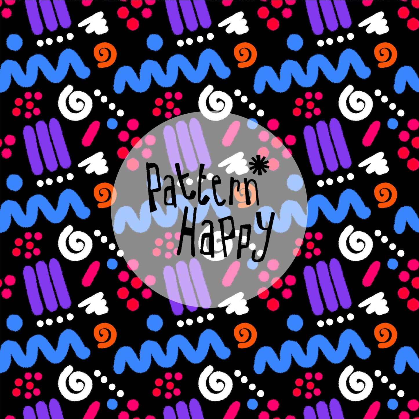 Fizzy pattern on black, 0.5 Metres