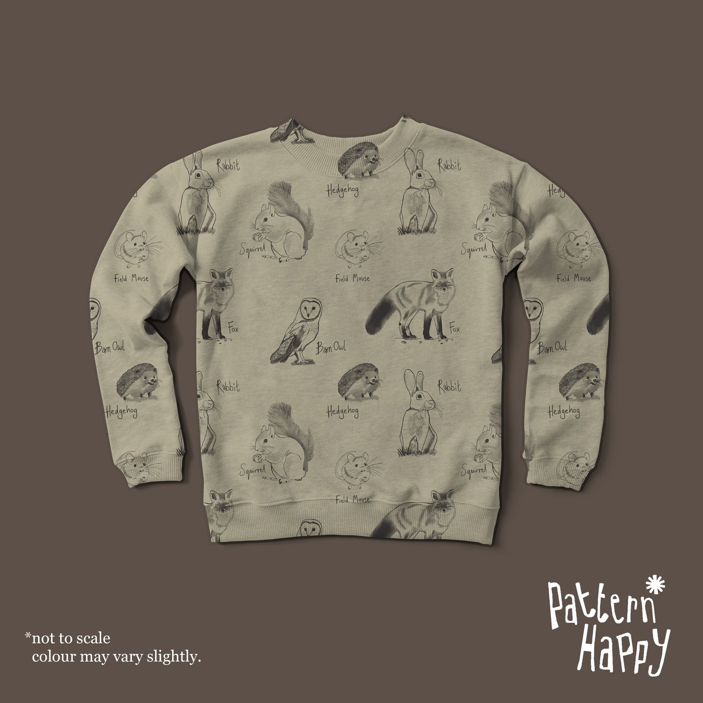 Woodland creatures on cream - 0.5 Metres