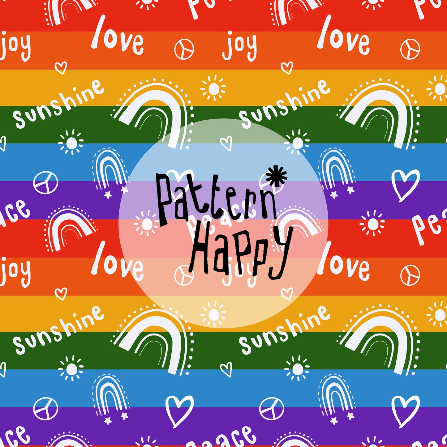 Rainbow icons and words on rainbow - 0.5 Metres