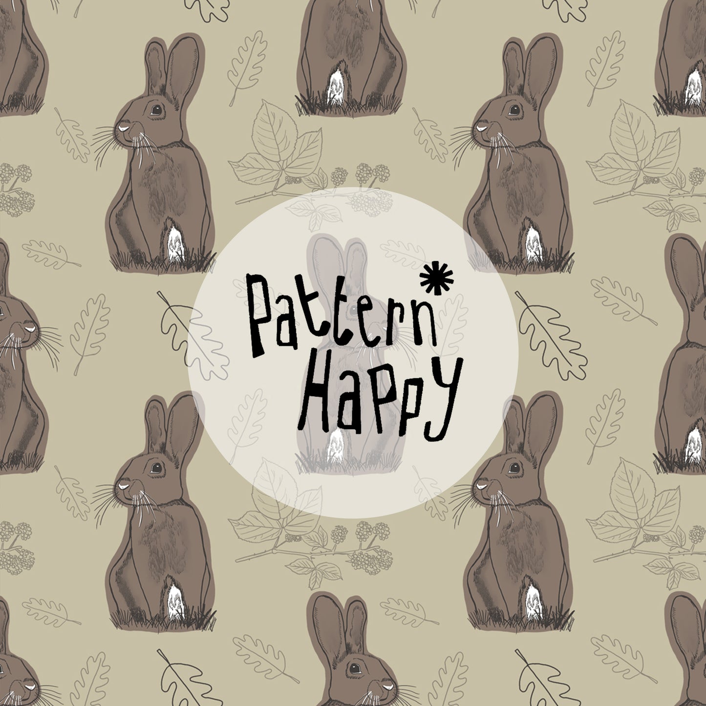 Woodland creatures Rabbit on cream - 0.5 Metres