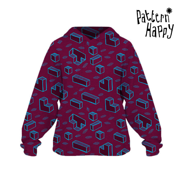 Tetris blue on pink - 0.5 Metres