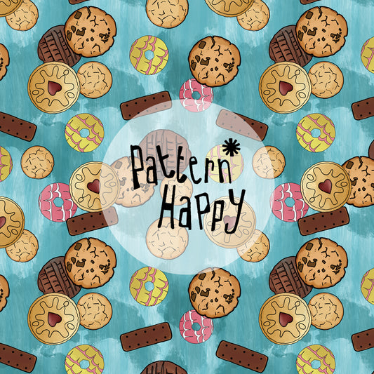 *NEW COLLECTION* Biscuits on blue texture - 0.5 Metres