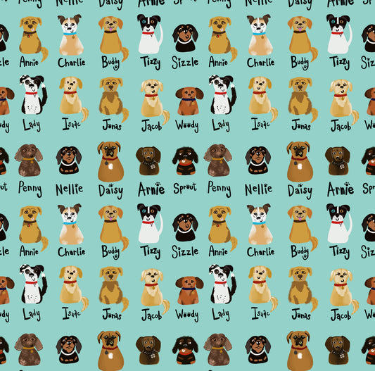 ***NEW COLLECTION DOGS V2!! on teal - 0.5 Metres
