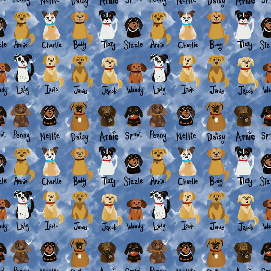 ***NEW COLLECTION DOGS V2!! on blue blotches - 0.5 Metres