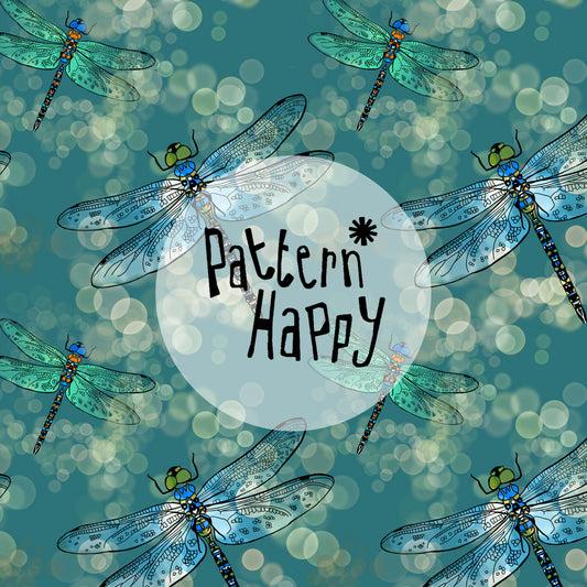 *NEW COLLECTION* Dragonflies on teal - 0.5 Metres