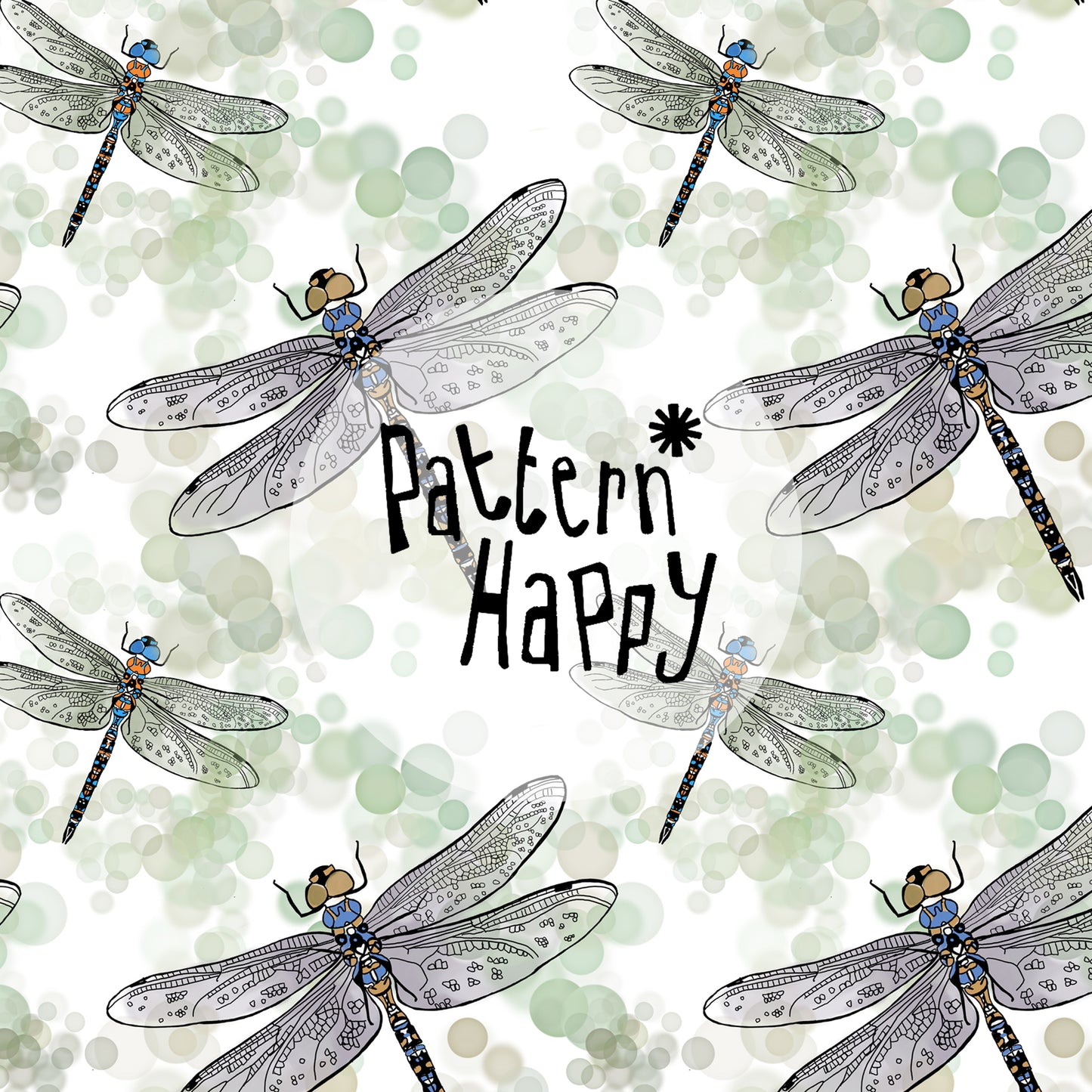 *NEW COLLECTION* Dragonflies on white- 0.5 Metres