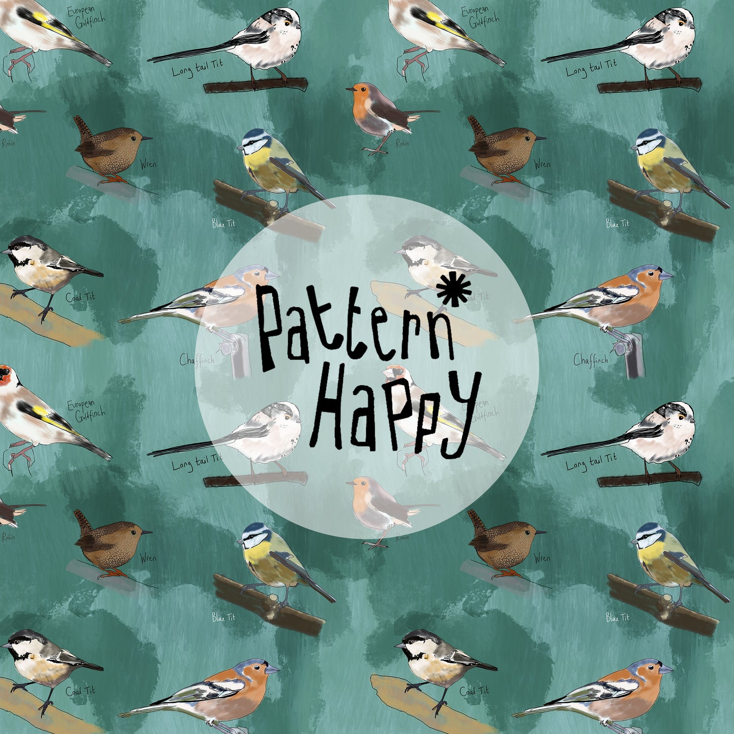 *NEW COLLECTION* Garden Birds on Green - 0.5 Metres