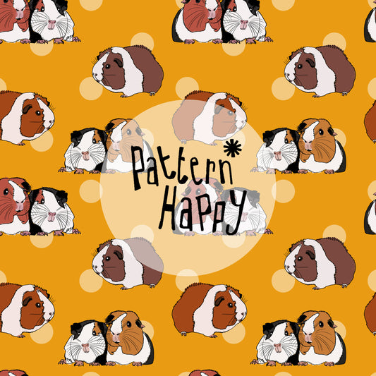 **NEW COLLECTION* Guinea Pigs on Yellow - 0.5 Metres