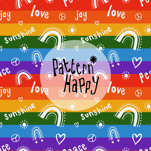 Rainbow icons and words on rainbow - 0.5 Metres