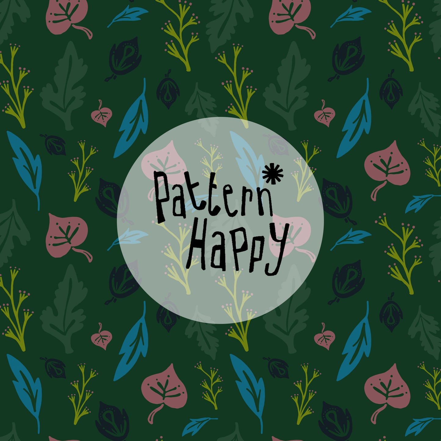 **NEW COLLECTION* WM Pattern on Green - 0.5 Metres