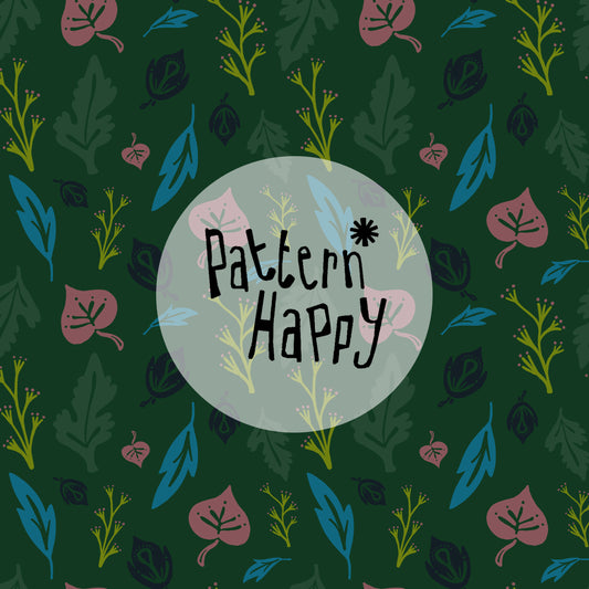 **NEW COLLECTION* WM Pattern on Green - 0.5 Metres