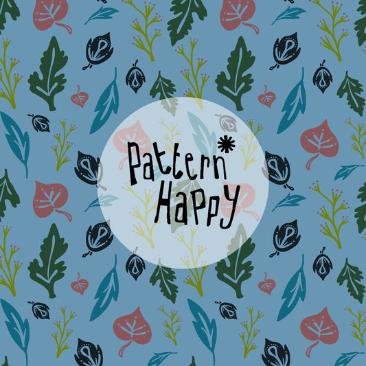 **NEW COLLECTION* WM Pattern on Light Blue - 0.5 Metres