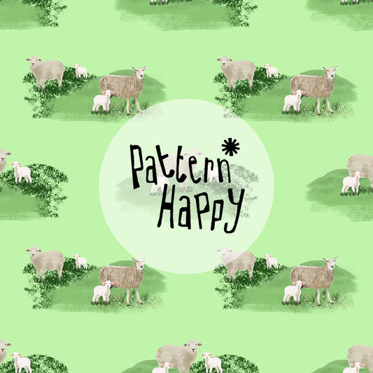 *NEW* sheep on light green - 0.5 Metres